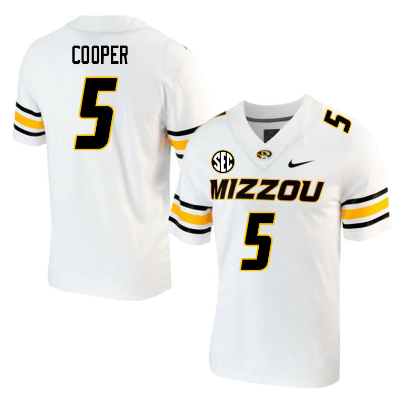 Men #5 Mookie Cooper Missouri Tigers College 2023 Football Stitched Jerseys Sale-White